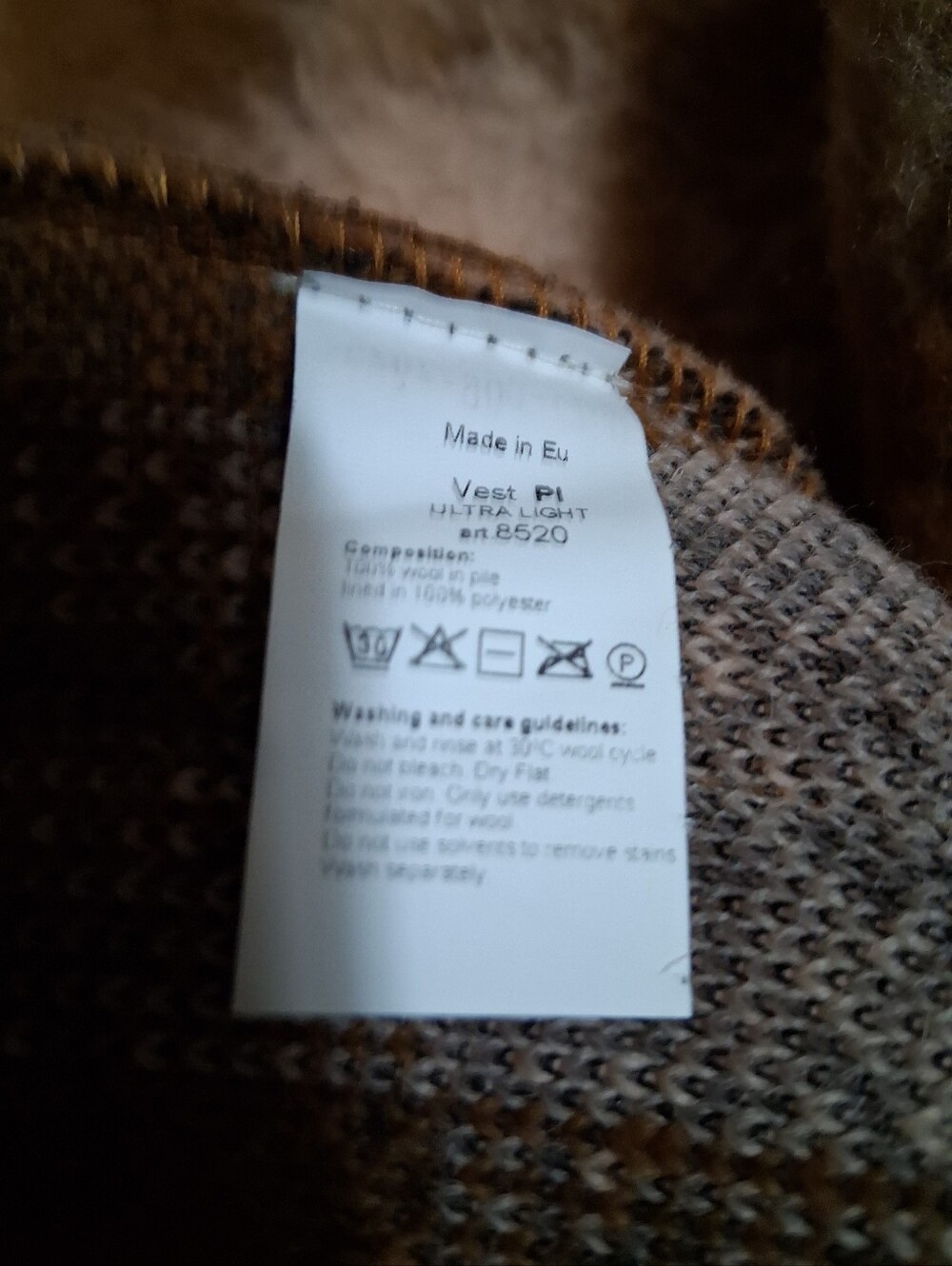 Coldbreaker Vest PI Ultra Light, sleeveless (Art. 8520) 100% Wool Pile, Layering - Picture 6 of 8
